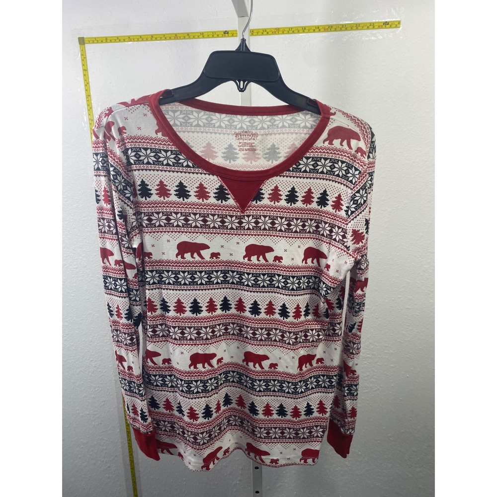 Wondershop Target Womens Medium Pajama Top Fair Isle Polar Bear Christmas Red‎ M